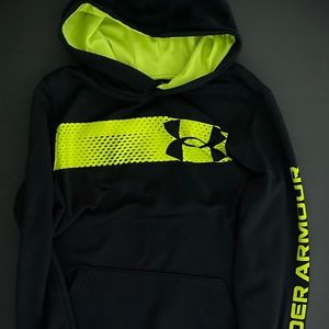 Under Armour Boys' Fleece Big Logo Print Fill Hoodie Size: L Boys